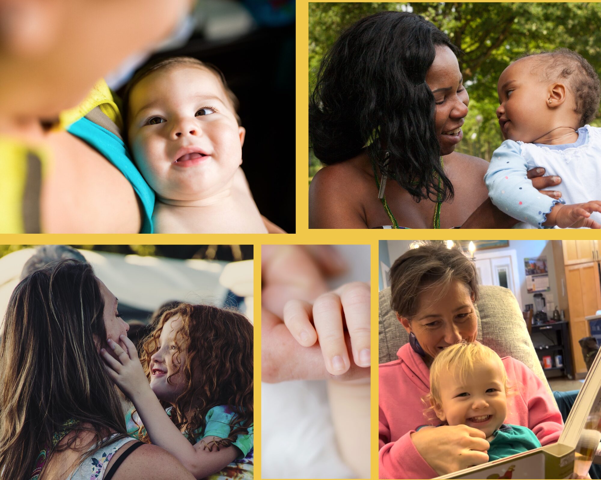 Mothers and kids together - collage